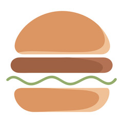 Simple flat icon of a delicious hamburger