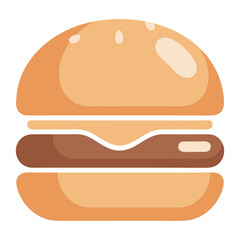 Simple flat design burger illustration