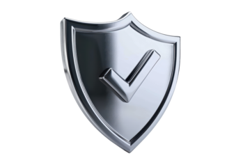 silver modern technology shield protection shield isolated on white or transparent png