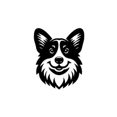 Naklejka premium Pembroke welsh corgi dog face illustration isolated on white background