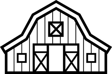Simple barn thick line icon isolated.
Barn outline vector. 
Farm barn flat icon.
Transparent background.