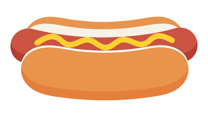 Classic hot dog with mustard in a bun