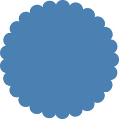 blue round shape badge element	