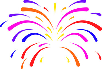 colorful firework element in night sky