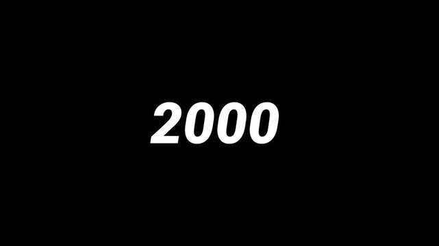 Timeline years 1995 to 2020 smooth scrolling year text on dark background 4K animated. forming a scrolling timeline with smooth transitions. This modern and minimalist design is suitable for technolog