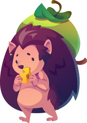 Hedgehog Carry Apple