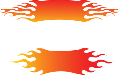 Hot Fire Banners Blazing Flame Design Elements, Vector Ilustration.
