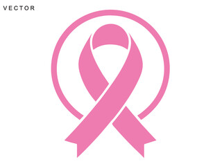 Breast cancer awareness ribbon, Pink ribbon vector icon set, cancer awareness icon, symbol, logo design, Vector Illustration