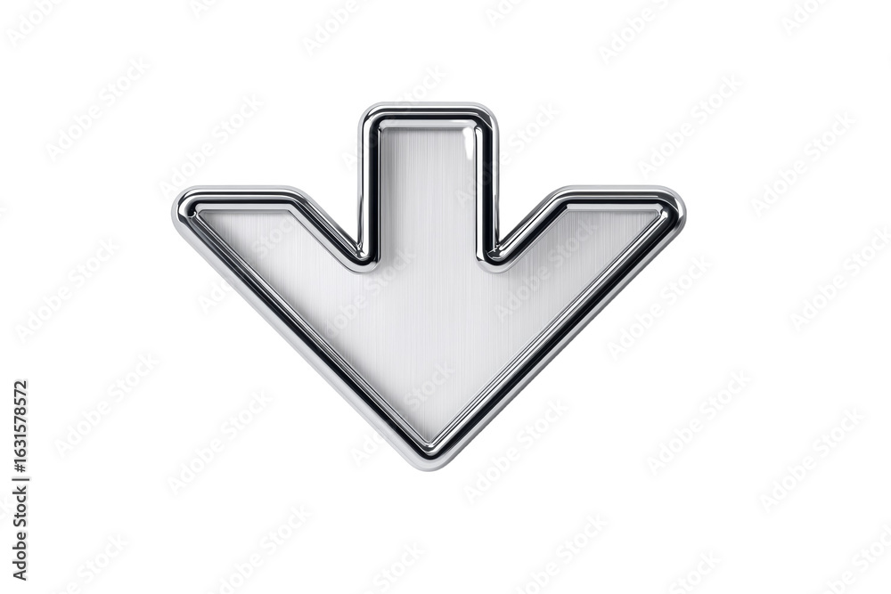 Canvas Prints a silver arrow pointing down