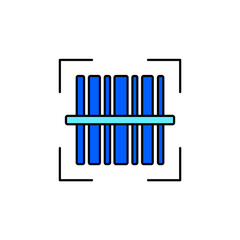 Icon a barcode, isolated against a clean background.