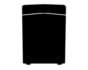 Minimalist monochrome silhouette of a kitchen refrigerator appliance in vector format