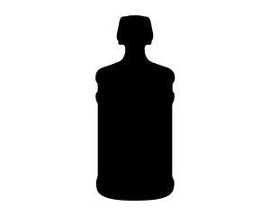 Silhouette of a bottle with a narrow neck and rectangular cap