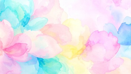 Obraz premium Pastel Watercolor Flower Petals Abstract Background.