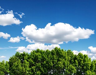 Obraz premium Lush green trees against a bright sky