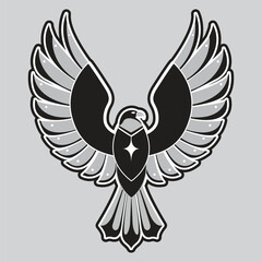 Flat Design Eagle Mascot Logo