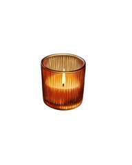 Warm glow from a textured amber candle set in a cozy indoor space during the evening hours
