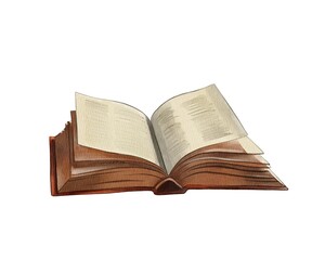 Open book with visible pages resting on a flat surface in a well-lit area indoors during daytime
