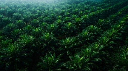 Palm oil plantation aerial view