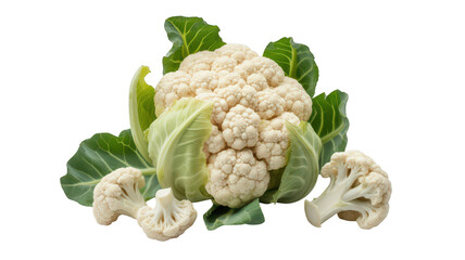 Fresh cauliflower vegetable isolated on transparent background