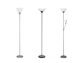 white floor lamp isolated on white background. modern design
