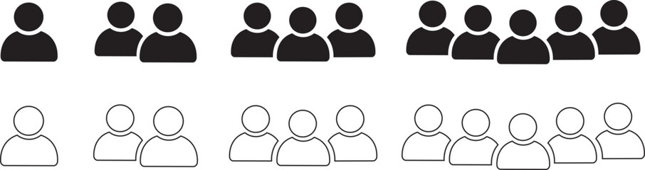 User check mark group icon set, Group Verification, Add friends symbol, Vector illustration,
