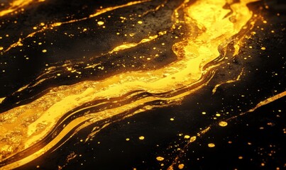Abstract gold liquid flowing art background with dynamic texture and movement