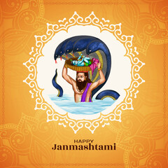 Happy Janmashtami Indian festival celebration background