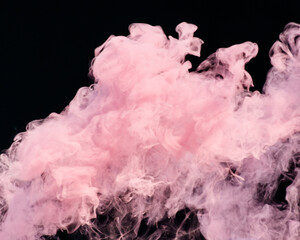 Pink smoke billowing out of a fire