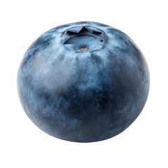 Fototapeta premium A single ripe blueberry with a textured surface isolated on a transparent background isolated on transparent background