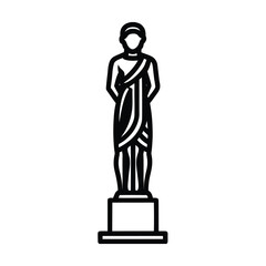 Vector art of classical statue icon isolated