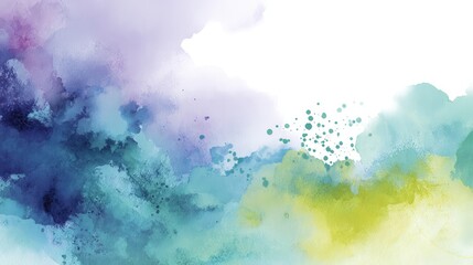 Fototapeta premium Watercolor multicolor fusion abstract painting, clean background, liquid fluid texture, backdrop, banner