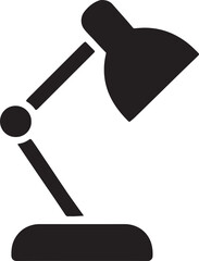 Silhouette vector of a desk lamp, perfect for office, study, work, lighting, and home workspace designs.