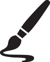 Silhouette vector of a drawing paintbrush, ideal for art, painting, creativity, design, and artistic tool themes.