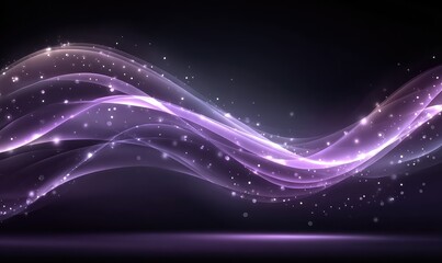 Fototapeta premium Abstract waves of light, purple, glowing