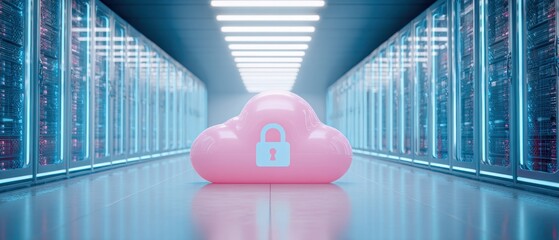 The cloud symbolizing secure data storage in a modern server environment