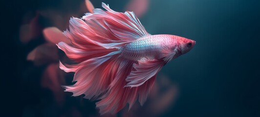 Obraz premium Minimalist Betta Fish Cinematic Poster with Negative Space and Artistic Lighting – No Text