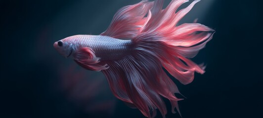 Obraz premium Minimalist Betta Fish Cinematic Poster with Negative Space and Artistic Lighting – No Text