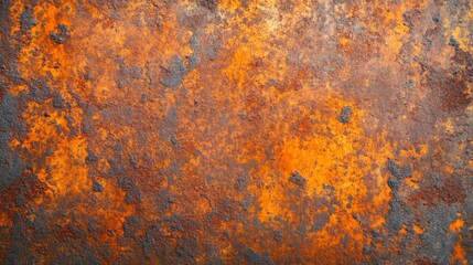 Close-up of heavily rusted metal surface showing texture and color variations.