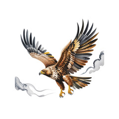 Fototapeta premium Majestic Eagle in Flight Against a Dark Background