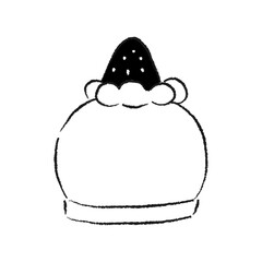 ケーキの白黒イラスト