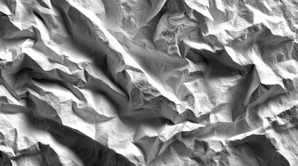 Textured surface of crumpled paper creating intricate patterns and shadows in soft, diffused light