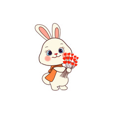 rabbit with flower 