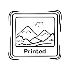 Printed mountain landscape photo sketch illustration vector art design for creative projects and artwork ideas