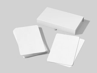 White Blank Card with Box Packaging Mockup 3D Rendering for Tarot and Oracle