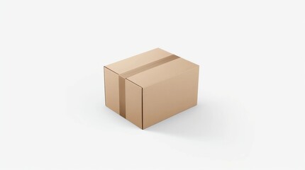 Fototapeta premium Mockup of brown Cardboard box isolated on white 