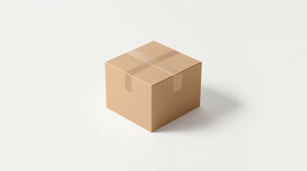Fototapeta premium Mockup of brown Cardboard box isolated on white 