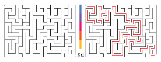 Abstract Maze Puzzle Labyrinth With Entry And Exit. Maze For Activity Book. Problem-Solving Puzzles Games For Workbook. Vector illustration - EPS 10