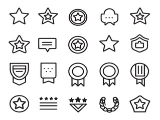 Feedback and review symbol icons in elegant vector
