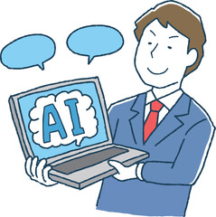 AIを使うビジネスマン