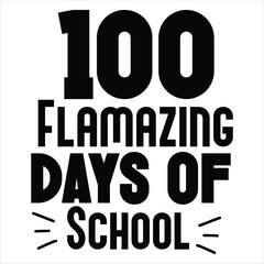 100 Days of School T-Shirt Design for Kids, Preschool, Kindergarten, and Elementary Classroom Celebration